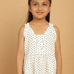 MINI & MING Girls Polka Dot Print Shoulder Straps Peplum Top-29