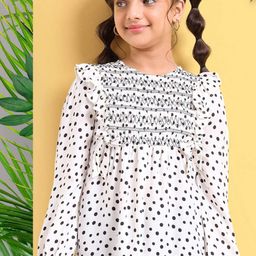 ARIAS By LARA DUTTA Polka Dot Print Peplum Top-image-99