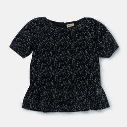 Gini and Jony Girls Black Floral Print Peplum Top-image-15