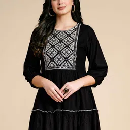 Rujave Geometric Print Peplum Top-image-76