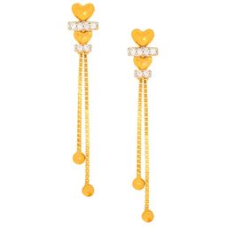 BHIMA Jewels 22K Hallmark 916 Purity Yellow Gold Heart Stone Drop-image-81