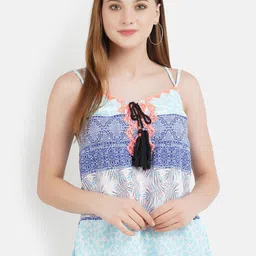 Aditi Wasan Floral Printed Shoulder Straps Embroidered Styled Back Top-picture-17
