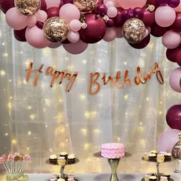 Special You Burgundy and Pink 74 Pcs Burgundy Theme Birthday Decoration Kit-image-93