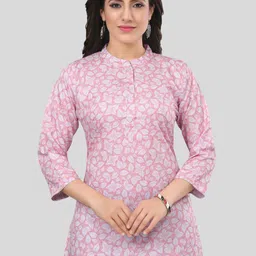 Saree Swarg Mandarin Collar Floral Printed Straight Kurti-image-23