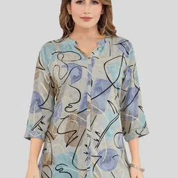 Saree Swarg Abstract Printed Straight Kurti-picture-2