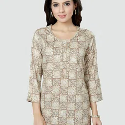 Saree Swarg Beige Ethnic Motifs Printed Kurti-picture-22