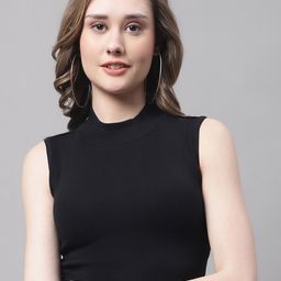 FBAR High Neck Sleeveless Ribbed Cotton Fitted Top-picture-5