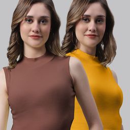 FBAR Pack Of 2 High Neck Cotton Crop Top-image-41