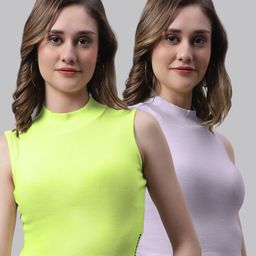 FBAR Pack Of 2 Bio Washed Ribbed Cotton Crop Tops-image-143