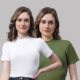 FBAR Pack Of 2 High Neck Cotton Fitted Crop Top-image-87