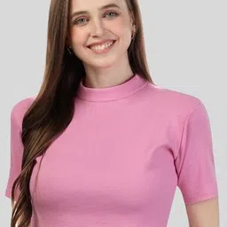Fabme High Neck Cotton Crop Top-image-89