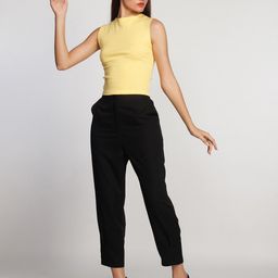 Zink London Solid Self Design Sleeveless Fitted Cotton Top-image-22