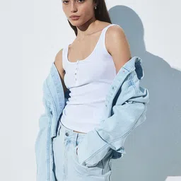 H&M Ribbed Button-Top Vest Top-16