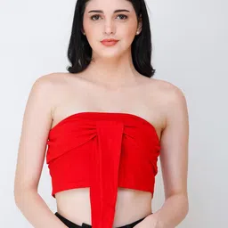 BAESD Strapless Tie-Up Detailed Cotton Tube Crop Top-image-19
