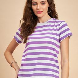 MINT STREET Striped Round Neck Top-image-36