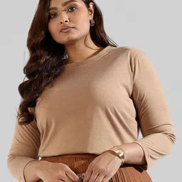 Instafab Plus Women Plus Size Round Neck Cotton Top-image-23