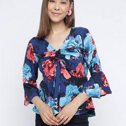 Mayra Floral Print Bell Sleeve A-Line Top-image-62