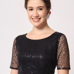 studio rasa Black Embellished Crop Top-30