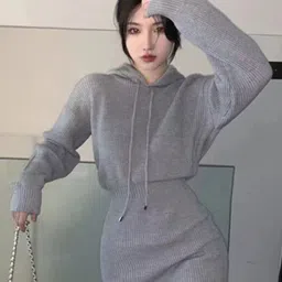 StyleCast Grey Long Sleeves Hooded Jumper Top-image-78