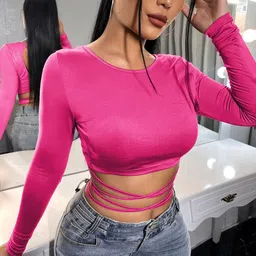 Stylecast X Slyck Round Neck Fitted Crop Top-image-69