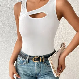 Stylecast X Slyck Round Neck Cut Out Fitted Top-36