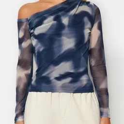 Trendyol Abstract Printed One Shoulder Top image 2