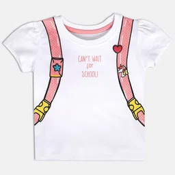MINI KLUB Girls Printed Round Neck Cotton Top-image-71
