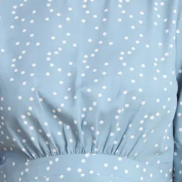 BAESD Polka Dot Printed Flutter Sleeve Crepe Cinched Waist image 2