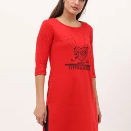 Fleximaa Red Print Longline Top image 3
