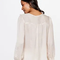 AND Cream-Coloured Solid Regular Top image 5