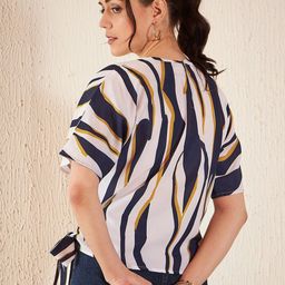 DENNISON Abstract Printed Crepe Top image 3