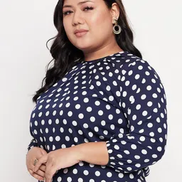 NABIA Plus Size Polka Dot Print Crepe Top image 5