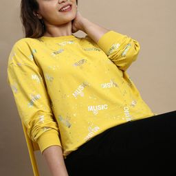 SHOWOFF Plus Typography Printed Round Neck Drop Shoulder Sleeves Pullover-17
