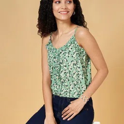YU by Pantaloons Floral Printed Shoulder Strapped Pure Cotton Crop Top-image-59