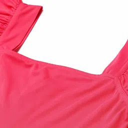 Xpose Square Neck Flutter Sleeves Peplum Top image 3