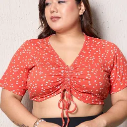 Berrylush Curve Plus Size Floral Printed Crop Top image 4