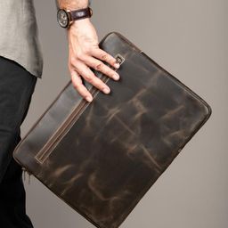 MaheTri Unisex Textured Leather Laptop Sleeve-53
