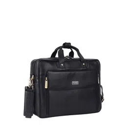 HAMMONDS FLYCATCHER Men Black Leather Laptop Bag-image-23