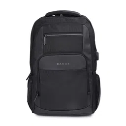 THE CLOWNFISH Unisex Black & Grey Backpack with USB charger-image-25