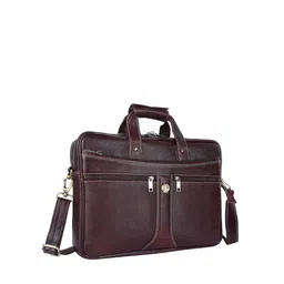 HAMMONDS FLYCATCHER Men Brown Leather Laptop Bag-picture-1