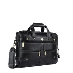 HAMMONDS FLYCATCHER Men Black Leather Laptop Bag-picture-49