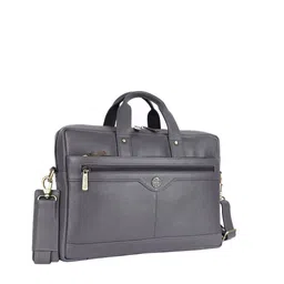 HAMMONDS FLYCATCHER Men Grey Leather Laptop Bag-28