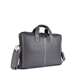 HAMMONDS FLYCATCHER Men Grey Leather Laptop Bag-10