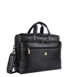 HAMMONDS FLYCATCHER Men Black Leather Laptop Bag-29