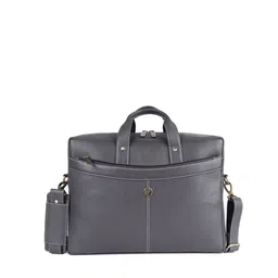 HAMMONDS FLYCATCHER Men Grey Leather Laptop Bag-image-75