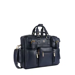 HAMMONDS FLYCATCHER Men Blue Leather Laptop Bag-image-42