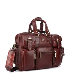 HAMMONDS FLYCATCHER Men Brown Leather Laptop Bag-image-21