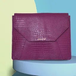 OLIVE MIST Unisex Burgundy Textured Leather Laptop Sleeve-34