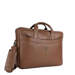 HAMMONDS FLYCATCHER Men Brown Leather Laptop Bag-35