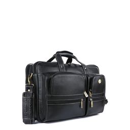 HAMMONDS FLYCATCHER Men Black Leather Laptop Bag-picture-14